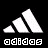 A 4x3 grid of pixelated white Adidas logos and text on a black background, showing subtle variations across frames in the logo's stripes and text characters.