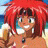 Pixelated anime-style character with red hair and swimsuit holding a beer mug on beach background next to black text "Anime IM" and signature.