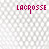 Animated sequence of pink 'LACROSSE' and 'LACROSSE LOVER' text icons on a white dotted background with scattered heart symbols.