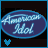 Blue oval logo with 'American Idol' text and a blue heart icon below, displayed in four