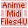 30 identical red text on a light pink background, each displaying 'Anime', 'Midi', and 'Files4U' in stacked lines with alternating white and red lettering