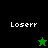 A 4-frame contact sheet of a pixel art animation featuring the text "Loserr" and star symbols on alternating black and green backgrounds.
