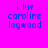 A static image with a bright pink background and blue text reading "i luv caroline logwood" in three lines, overlaid by orange rectangular blocks that shift position across observations.