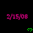 Static image showing repeated pink date text and green heart symbols on a black background with partial gray overlay.