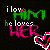 Pixelated text and heart symbols in green, pink, and white on a black background with repeated patterns.
