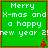 Green square with red border displays "Merry X-mas and a happy new year 2" text, four identical each contain small red star-like symbol at bottom center