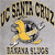 Pixelated icon with yellow cartoon character holding a black and white object, surrounded by stylized text above and below on a gray background.