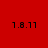 Four display '1.8.11' text in black pixelated font against red, pink, white, and light pink backgrounds