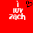 Red background with white text 'i luv zach' and a black heart symbol above the text, displayed in two identical side-by-side