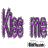 Purple 'Kiss Me' text icons with varying letter spacing and alignment on gray background, some with white rectangular outlines below.