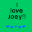 Green background with black text reading "I love Joey!!" and five blue star icons below, two versions showing animation changes in star positions.