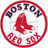 A static image with a Boston Red Sox logo on the left and pink pixelated text on black background reading 'Not! ha ha...you thought I was serious?? yo funny!!! BOO SOX GO YANKEES'