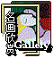 Three framed gallery icons display different images: a person in a hat, a colorful abstract pattern, and a close-up of a face.