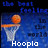 Pixelated basketball hoop with orange ball above net, blue background text "the best feeling in the world" and white text below.