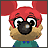 Animated contact sheet of six cartoon character icons and two text logos for ToonTown, featuring pixelated animal mascots with distinct color schemes and a colorful