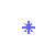 Pixelated blue and white snowflake icons arranged in a , some with animated cross lines
