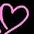 A static pixelated heart shape rendered in light pink against a solid black background, with no additional elements or text visible.