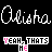 Pixelated text displays 'Olisha' repeated three times in white script above a of six 'YEAH, THATS HE' blocks with color variations on the letters