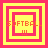 Four square display a pixelated 'SOFTBALL' text with exclamation marks, each featuring nested pink and yellow borders in varying configurations