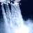 Animated contact sheet showing five sequential frames of a waterfall animation with varying water flow and mist effects against dark background.