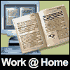 A static contact sheet of two animated frames showing a computer monitor with an open book, both displaying text and musical notation on the screen.