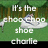 Pixelated image with green background showing text 'It's the shoot too shoe charlie' over a white object resembling a boat or vehicle.
