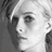 Four grayscale show a person with light hair in different poses: profile, direct gaze, hand near face, and side view