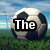 Pixelated soccer ball icons with text overlays on a grassy field background, transitioning to red text in the final frame.