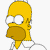 Pixelated yellow cartoon character with large white eyes, brown mustache, and visible ear against plain background.