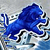 Static pixelated icon of a blue lion mascot with black outlines on a gray background, likely representing the Detroit Lions sports team.