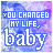 Static image with text "YOU CHANGED MY LIFE, baby" on a blue-purple watercolor background.