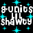 A static contact sheet of a pixelated animated icon featuring repeated text and star graphics on black background with gray transparency area.
