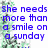 Blue pixelated text on white background with green and black floral pattern, split into two sections showing different phrases.