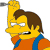 Pixelated character with yellow skin, brown hair, orange shirt, blue suspenders, and a raised hammer, expression neutral to slightly smug.
