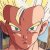 Pixelated close-up of a character with large ears, green eyes, and a neutral expression against a light background.