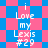 Pixelated text 'i Love my Lexis #29' on a blue and pink checkered background with diamond-shaped patterns.