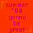 Red background with repeated purple text 'summer '08 gonna be great' and yellow star accents in a pattern