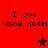 Red background with repeated text and star symbols in pixelated style.
