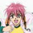 A 48x48 pixel buddy icon featuring a cartoon character with pink hair and yellow shirt on the left, next to black background text reading "Anime IM" and "COM" in white pixelated font.