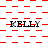 A static image with repeating red and white patterns and the word KELLY in black text across multiple