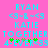 Pixelated text and symbols on a pink background with cyan and green elements.