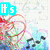 Animated icon with musical notes and abstract swirls, displaying changing text overlays in different colored boxes.