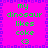 A static pixel art image with bright pink background and purple border, displaying green text and symbols in a