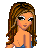 Pixel art contact sheet showing a female character in blue bikini bottoms and top across multiple poses with visible text "chubby cheeks" at bottom left.