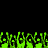 Green pixelated hands rise from a black background in a repeating pattern, each hand with a distinct pose and orientation.
