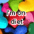 Pixelated image of colorful candies with text overlay 'I'm on diet' and a cupcake image with text 'even though its so good' and a dessert image with text 'Yummy in my tummy'