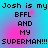 Pixelated text on a cyan and pink gradient background, repeated in four identical quadrants.