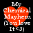 Red heart-shaped icon with white text reading "My Chemical Mayhem (You love It <3)" on black background, displayed in four identical