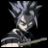 Pixelated anime character with spiky gray hair and dark clothing, holding a green object, next to text reading 'Anime IM' and 'com' on black background.