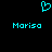 A static pixel art image with a cyan heart symbol above two instances of the text 'Moriso' on a black background.